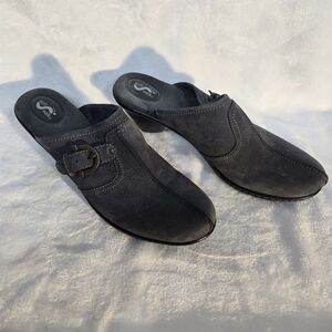 SOFT WALK Womens Dk. Gray Leather Slip-On Shoes Sz 8.5 N (Narrow)